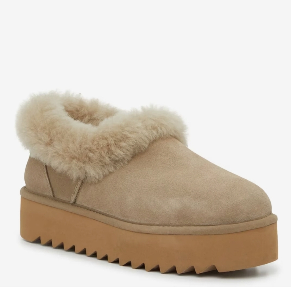 UGG | Nita Platform Ultra Mini Bootie Slippers Antilope Brown- US 8